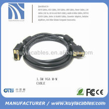 Cable negro del VGA M / M del cable del SVGA del negro plateado del oro Cable del monitor de la computadora